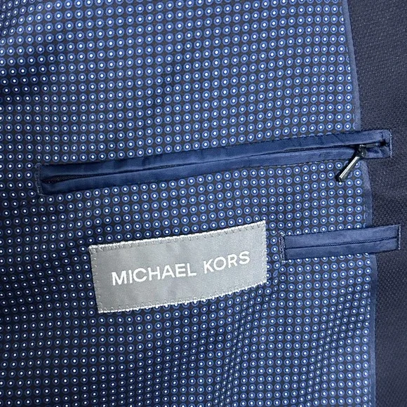 Michael Kors Blazer 46L Blue Sport Coat Jacket Classic Business Stretch